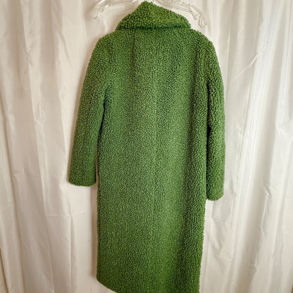 Zara Green Boucle Double Breasted Coat Size XS Parisian Style As Seen In Paris - Picture 3 of 8